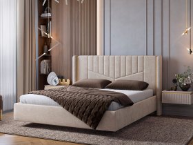 Кровать двуспальная 1,6м Диор (кашемир суфле (велюр)) в Татарске - tatarsk.mebel-nsk.ru | фото