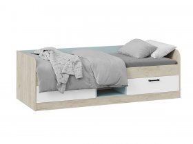 Кровать комбинированная «Оливер» Тип 1 401.003.000 (дуб крафт серый/белый/серо-голубой) в Татарске - tatarsk.mebel-nsk.ru | фото