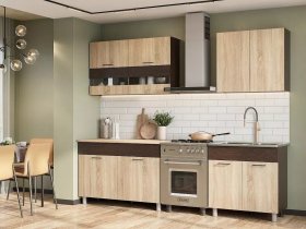Кухонный гарнитур Босфор 2,0м (дуб сонома/венге) в Татарске - tatarsk.mebel-nsk.ru | фото
