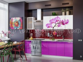 Кухонный гарнитур Орхидея (фиолетовый) в Татарске - tatarsk.mebel-nsk.ru | фото