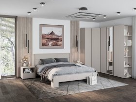 Модульная спальня Люмо (кашемир) в Татарске - tatarsk.mebel-nsk.ru | фото