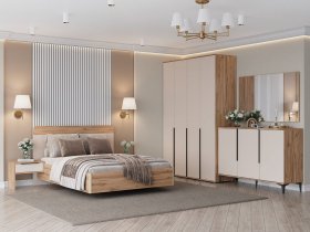 Модульная спальня Сицилия (дуб альпийский/тефия) в Татарске - tatarsk.mebel-nsk.ru | фото