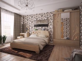 Модульная спальня Виктория-1 (дуб сонома) в Татарске - tatarsk.mebel-nsk.ru | фото