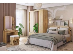 Модульная спальня Виктория-1 (дуб крафт золотой) в Татарске - tatarsk.mebel-nsk.ru | фото