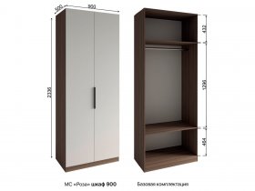 Шкаф 900 Роза (орех франклин карамельный/бежевый скин) в Татарске - tatarsk.mebel-nsk.ru | фото