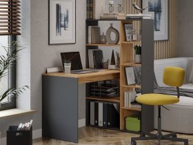 Стол письменный тип 16 (дуб крафт золотой/графит серый) в Татарске - tatarsk.mebel-nsk.ru | фото
