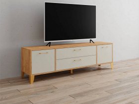 Тумба под ТВ Парус-13 (дуб крафт золотой/кашемир) в Татарске - tatarsk.mebel-nsk.ru | фото